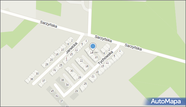 Koszalin, Tychowska, 12, mapa Koszalina