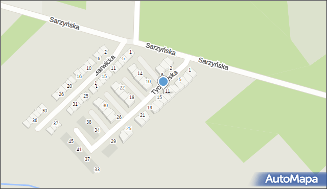 Koszalin, Tychowska, 13, mapa Koszalina