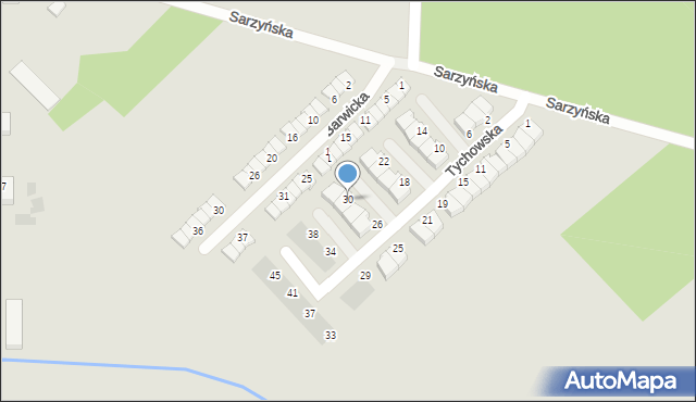 Koszalin, Tychowska, 30, mapa Koszalina