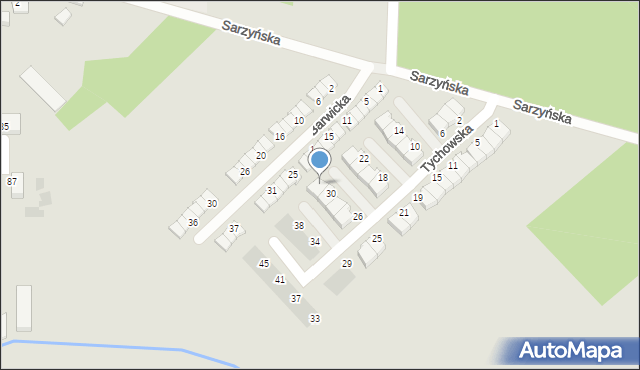 Koszalin, Tychowska, 32, mapa Koszalina