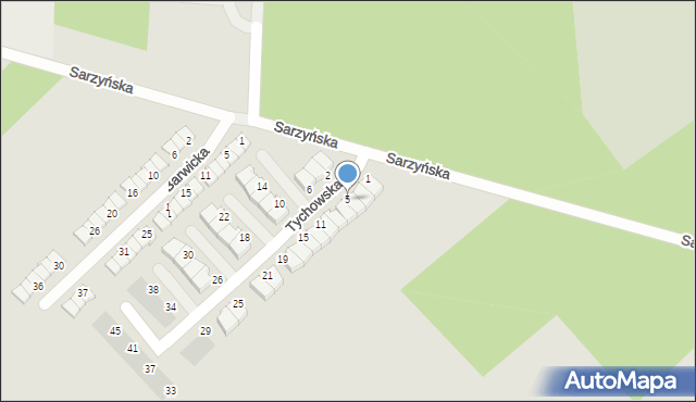 Koszalin, Tychowska, 5, mapa Koszalina