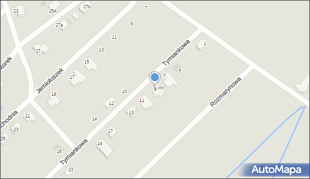 Koszalin, Tymiankowa, 9, mapa Koszalina