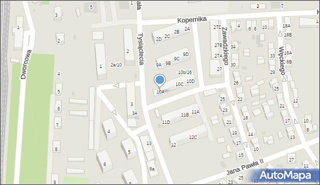 Koźmin Wielkopolski, Tysiąclecia, 10A, mapa Koźmin Wielkopolski