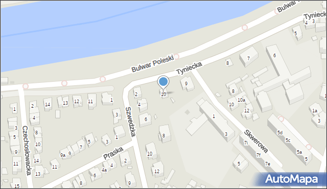 Kraków, Tyniecka, 10, mapa Krakowa