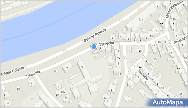 Kraków, Tyniecka, 5, mapa Krakowa