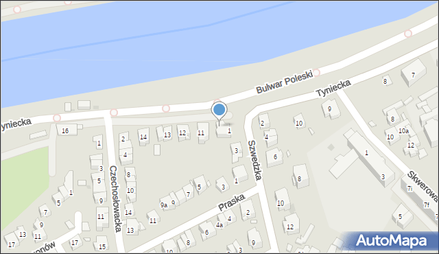 Kraków, Tyniecka, 10b, mapa Krakowa