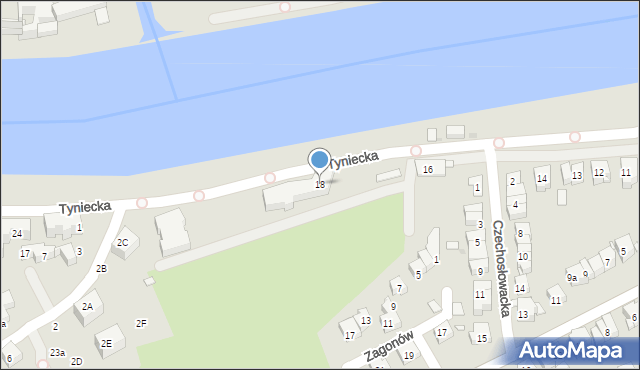 Kraków, Tyniecka, 18, mapa Krakowa