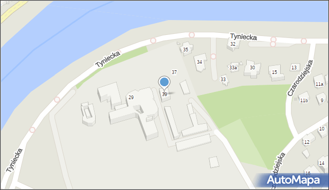 Kraków, Tyniecka, 39, mapa Krakowa