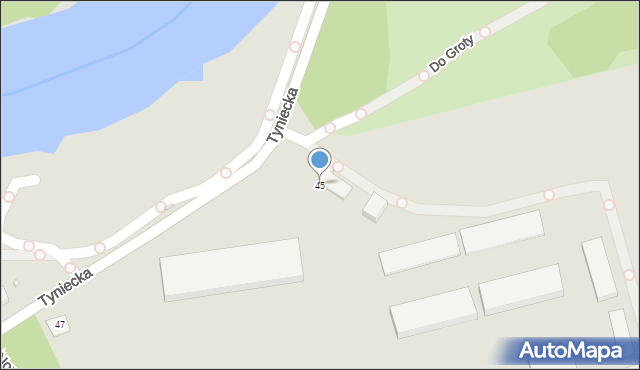 Kraków, Tyniecka, 45, mapa Krakowa