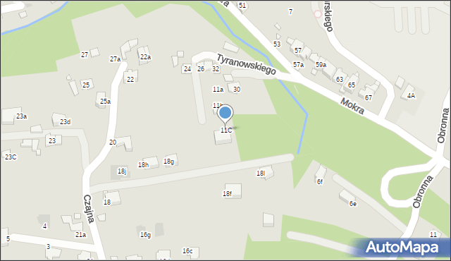 Kraków, Tyranowskiego Jana Leopolda, 11C, mapa Krakowa