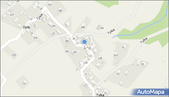 Krościenko nad Dunajcem, Tylka, 14, mapa Krościenko nad Dunajcem