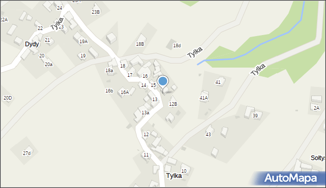 Krościenko nad Dunajcem, Tylka, 15a, mapa Krościenko nad Dunajcem