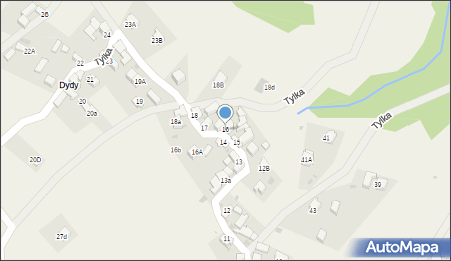 Krościenko nad Dunajcem, Tylka, 16, mapa Krościenko nad Dunajcem