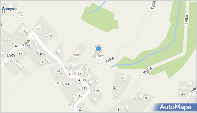 Krościenko nad Dunajcem, Tylka, 18d, mapa Krościenko nad Dunajcem