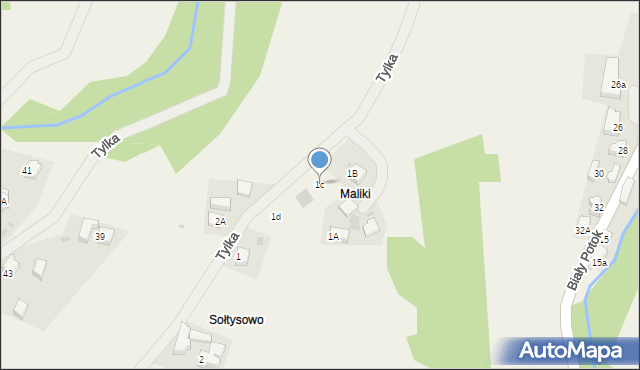 Krościenko nad Dunajcem, Tylka, 1c, mapa Krościenko nad Dunajcem