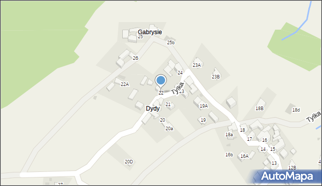 Krościenko nad Dunajcem, Tylka, 22, mapa Krościenko nad Dunajcem