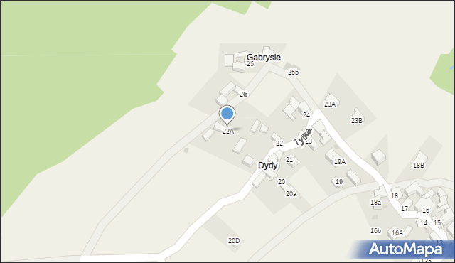 Krościenko nad Dunajcem, Tylka, 22A, mapa Krościenko nad Dunajcem