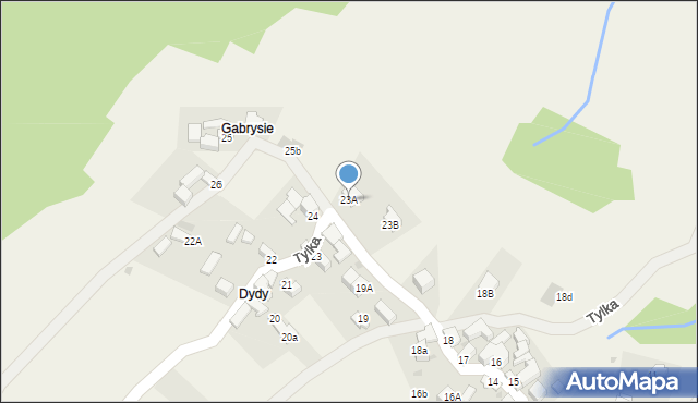 Krościenko nad Dunajcem, Tylka, 23A, mapa Krościenko nad Dunajcem