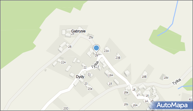 Krościenko nad Dunajcem, Tylka, 24, mapa Krościenko nad Dunajcem