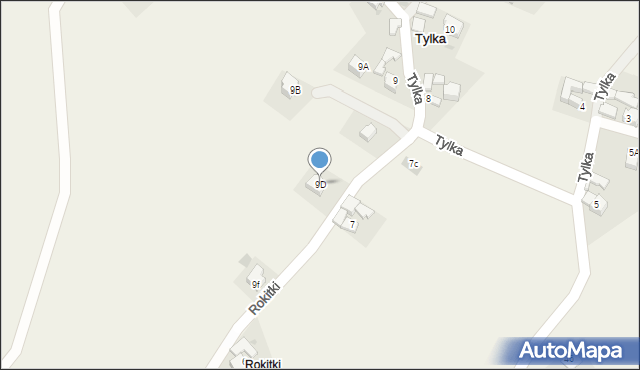Krościenko nad Dunajcem, Tylka, 9D, mapa Krościenko nad Dunajcem
