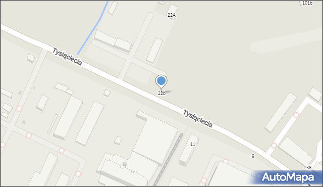 Krosno, Tysiąclecia, 22b, mapa Krosna