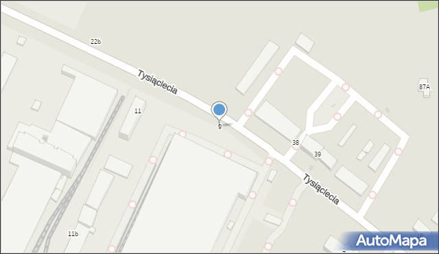 Krosno, Tysiąclecia, 9, mapa Krosna