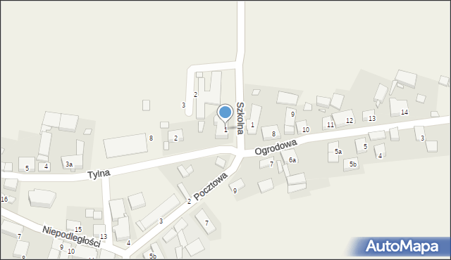 Krzęcin, Tylna, 1, mapa Krzęcin