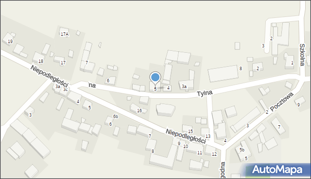 Krzęcin, Tylna, 5, mapa Krzęcin