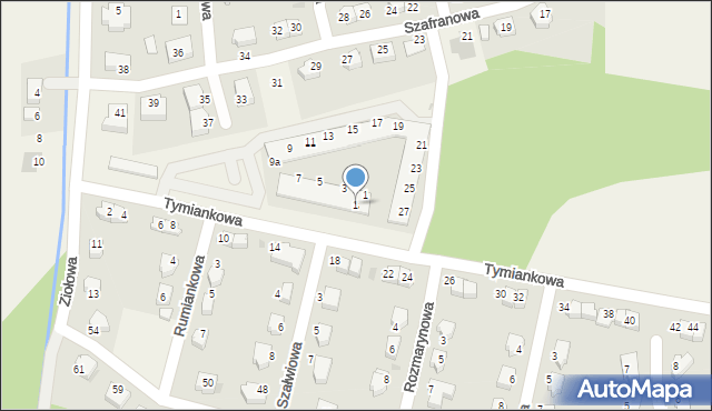 Krzeptów, Tymiankowa, 1b, mapa Krzeptów