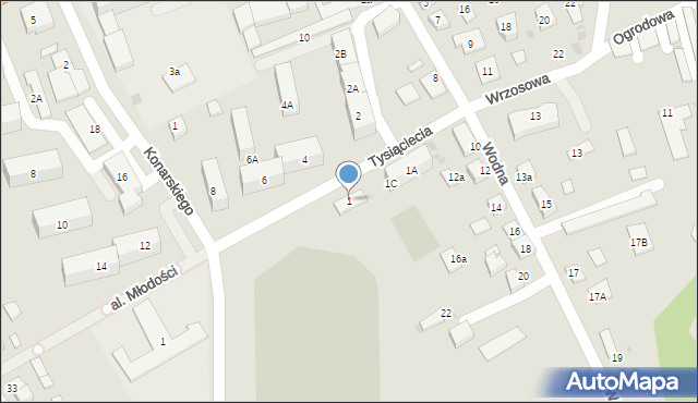 Łasin, Tysiąclecia, 3, mapa Łasin