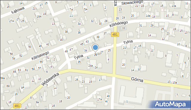 Łask, Tylna, 29, mapa Łask