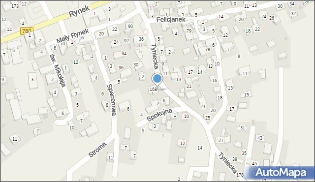 Liszki, Tyniecka, 4, mapa Liszki