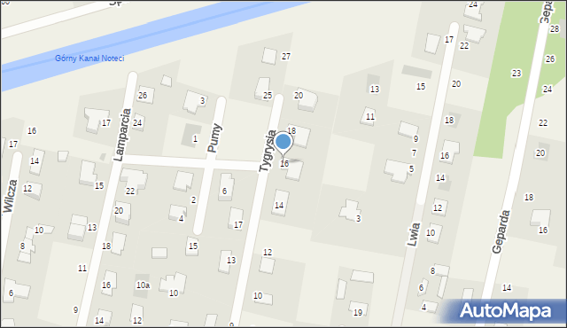 Łochowo, Tygrysia, 16, mapa Łochowo