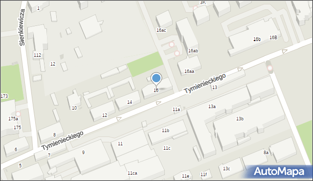 Łódź, Tymienieckiego Wincentego, ks. bp., 16, mapa Łodzi