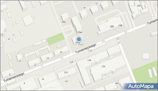 Łódź, Tymienieckiego Wincentego, ks. bp., 16a, mapa Łodzi