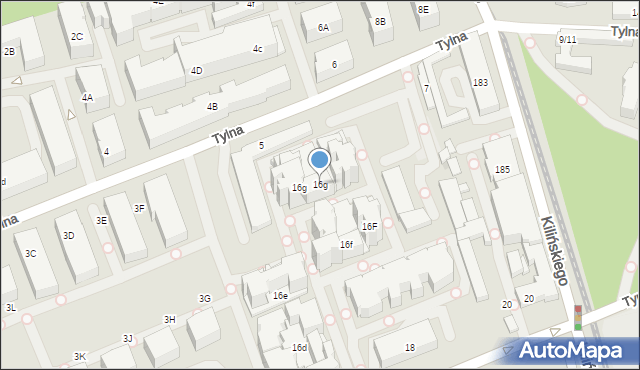 Łódź, Tymienieckiego Wincentego, ks. bp., 16g, mapa Łodzi