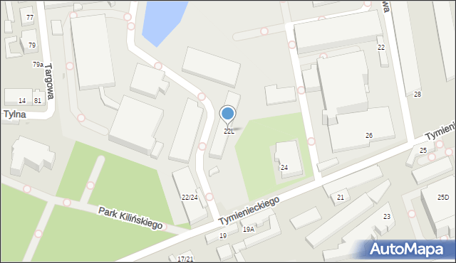 Łódź, Tymienieckiego Wincentego, ks. bp., 22L, mapa Łodzi