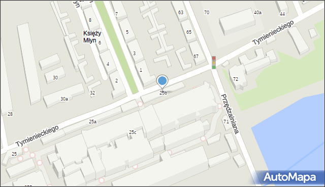 Łódź, Tymienieckiego Wincentego, ks. bp., 25b, mapa Łodzi