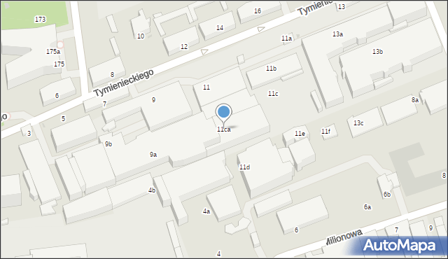 Łódź, Tymienieckiego Wincentego, ks. bp., 11ca, mapa Łodzi