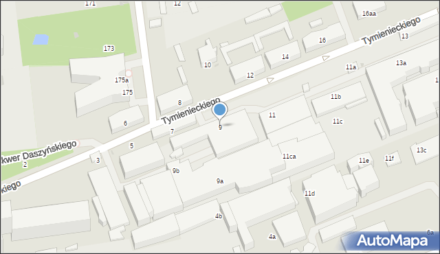 Łódź, Tymienieckiego Wincentego, ks. bp., 9, mapa Łodzi