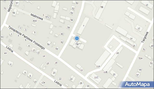 Łosice, Tysiąclecia Państwa Polskiego, 7/9, mapa Łosice