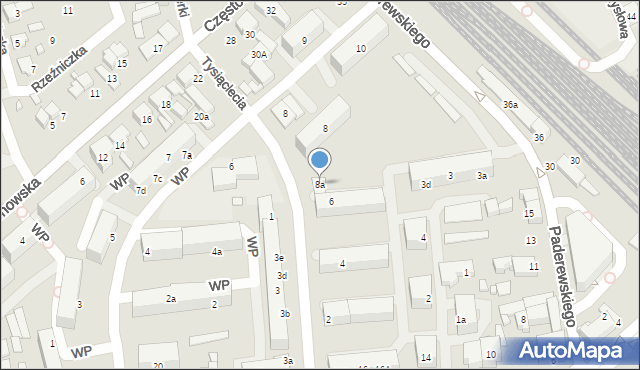 Lubliniec, Tysiąclecia, 8a, mapa Lubliniec