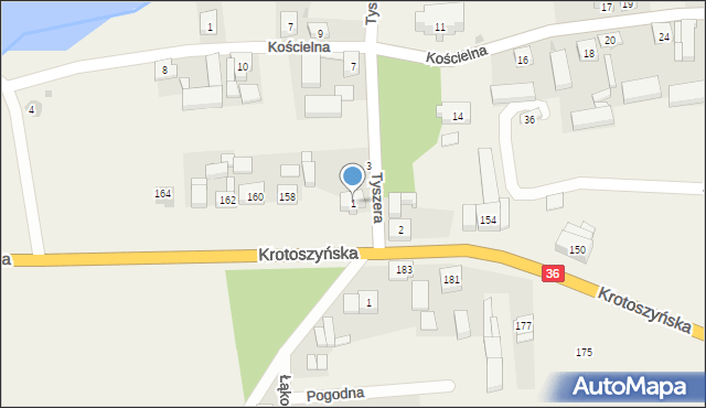 Lutogniew, Tyszera, ks., 1, mapa Lutogniew
