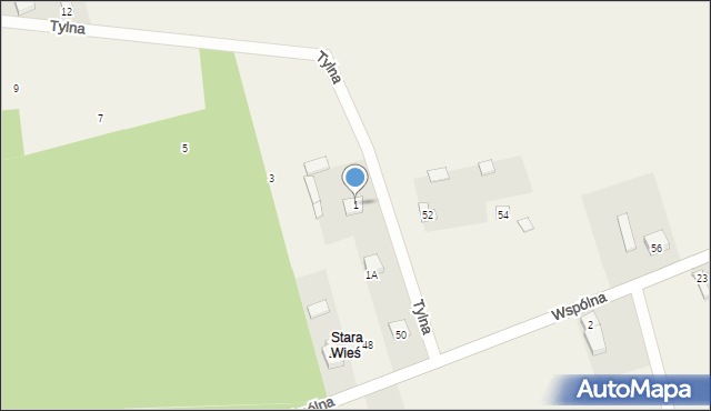 Mąkoszyn, Tylna, 1, mapa Mąkoszyn