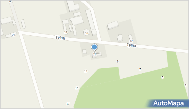 Mąkoszyn, Tylna, 11, mapa Mąkoszyn