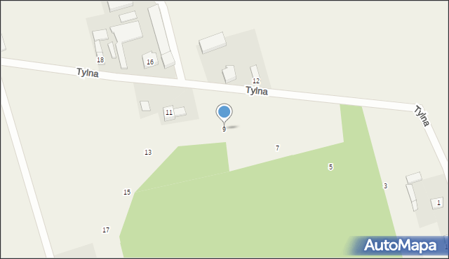 Mąkoszyn, Tylna, 9, mapa Mąkoszyn