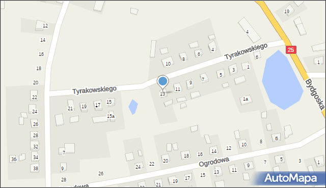 Mąkowarsko, Tyrakowskiego Antoniego, ks., 13, mapa Mąkowarsko