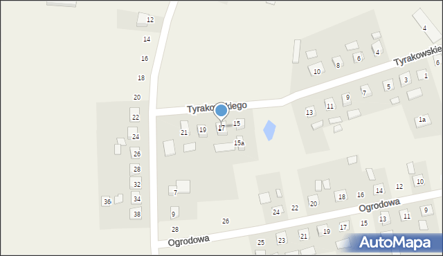 Mąkowarsko, Tyrakowskiego Antoniego, ks., 17, mapa Mąkowarsko