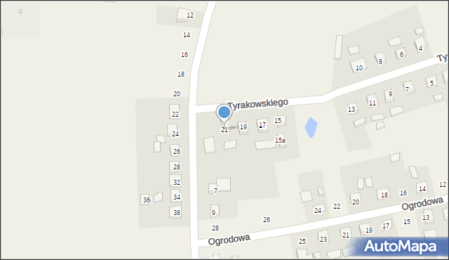 Mąkowarsko, Tyrakowskiego Antoniego, ks., 21, mapa Mąkowarsko