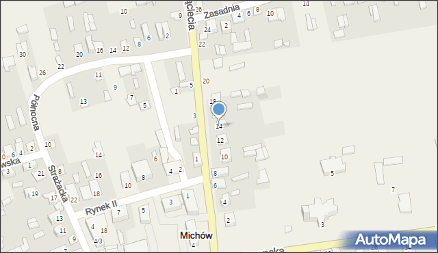 Michów, Tysiąclecia, 14, mapa Michów